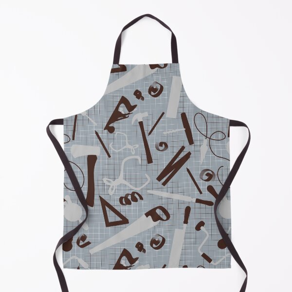 Item preview, Carpenters Tools in Grey and Brown, Woodworking Pattern, Craftsman Gift designed and sold by TheTradesStore.