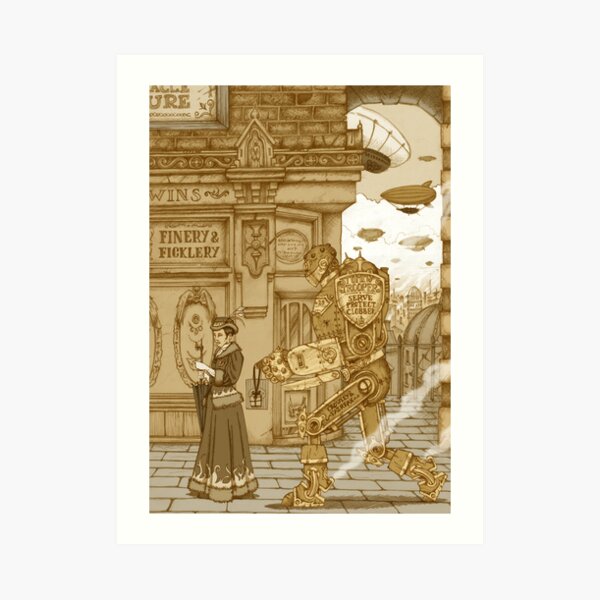 Mrs Morgan goes Shopping Art Print