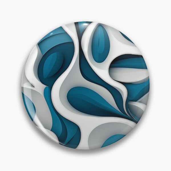 Item preview, Blue and White Biomorphic Art designed and sold by Kybruno's Creations.