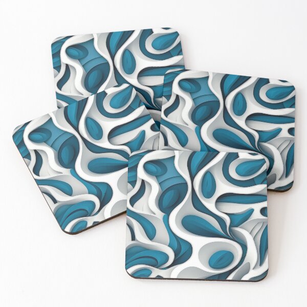 Item preview, Blue and White Biomorphic Art designed and sold by Kybruno's Creations.