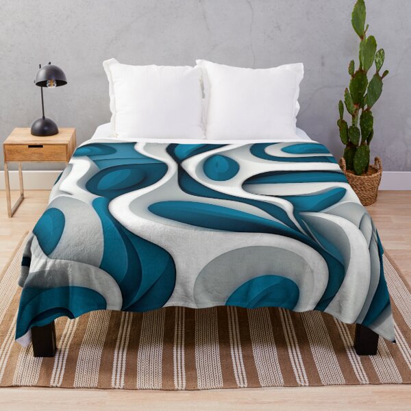 Item preview, Blue and White Biomorphic Art designed and sold by Kybruno's Creations.