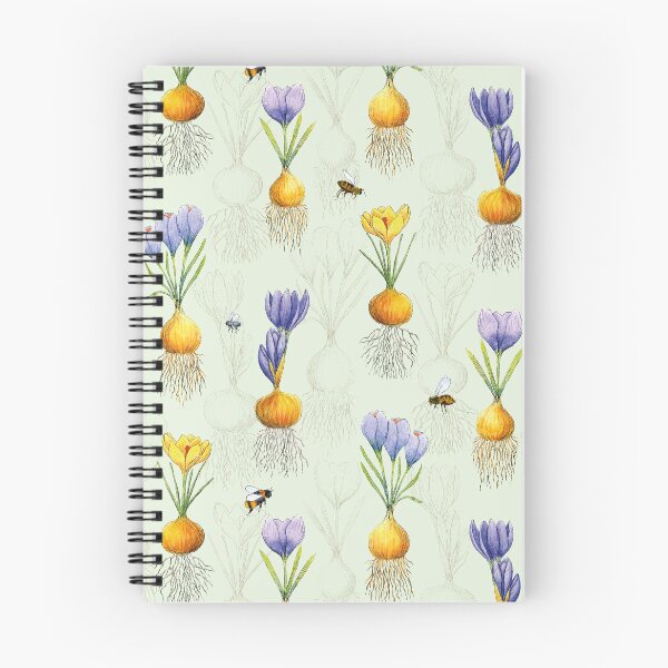 Item preview, Crocuses and Bugs Watercolor Spring Floral Pattern designed and sold by AlicjaCurioseur.