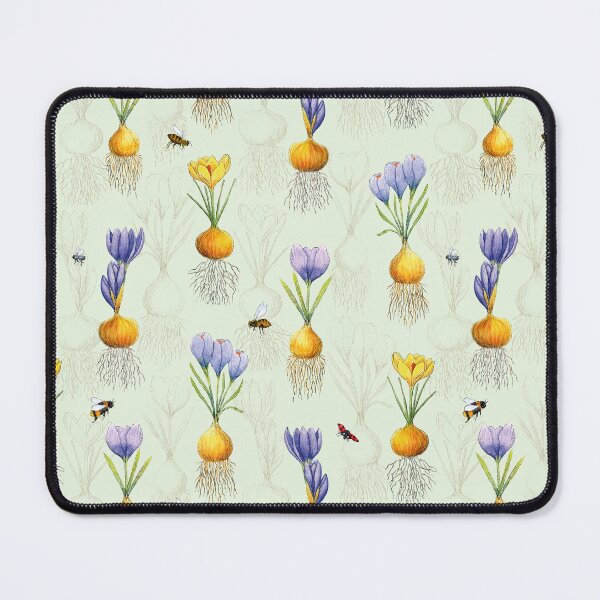 Item preview, Crocuses and Bugs Watercolor Spring Floral Pattern designed and sold by AlicjaCurioseur.