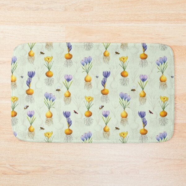 Item preview, Crocuses and Bugs Watercolor Spring Floral Pattern designed and sold by AlicjaCurioseur.