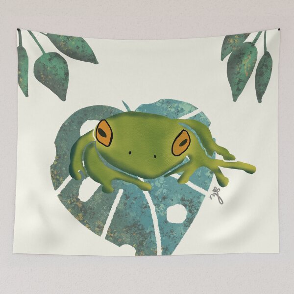 Item preview,  tree frog cream background designed and sold by Artful Things.