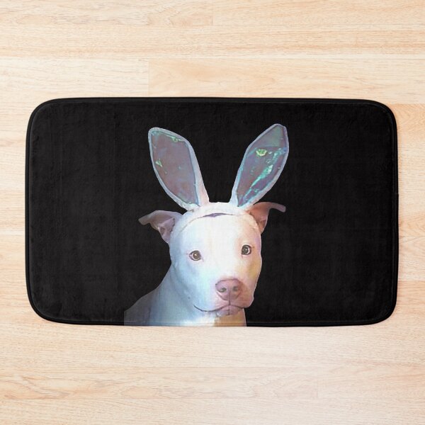 Item preview, Easter Derp White Pit Bull Dog In Rabbit Ears designed and sold by Shanna  Dugan.