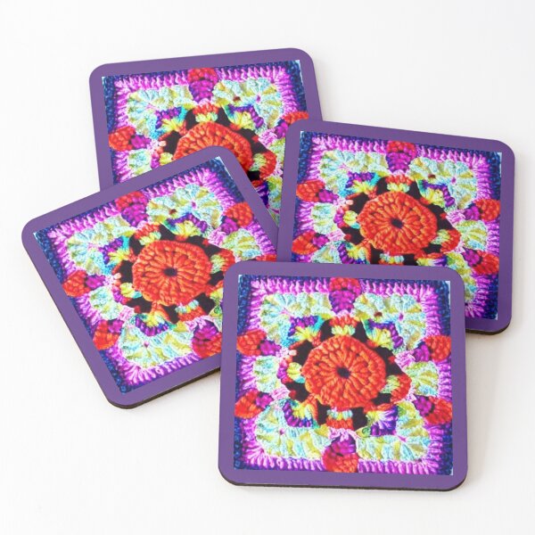 Item preview, Colorful crochet squares, handmade. designed and sold by Natalia-Vlad.