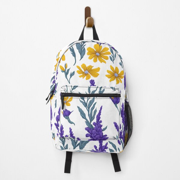 Item preview, Seamless patterns of Purple lupine and yellow daisies designed and sold by Inked-Attire.