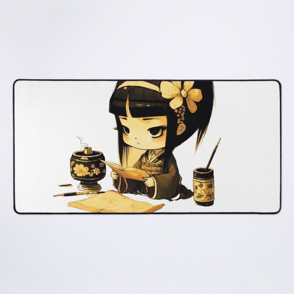 Item preview, Japanese Schoolgirl Studying - Cute Anime Art designed and sold by JojoArtEvo.