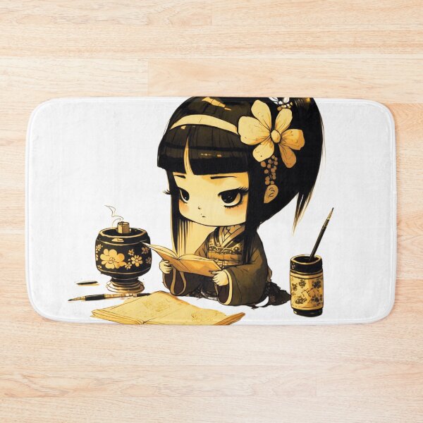 Item preview, Japanese Schoolgirl Studying - Cute Anime Art designed and sold by JojoArtEvo.