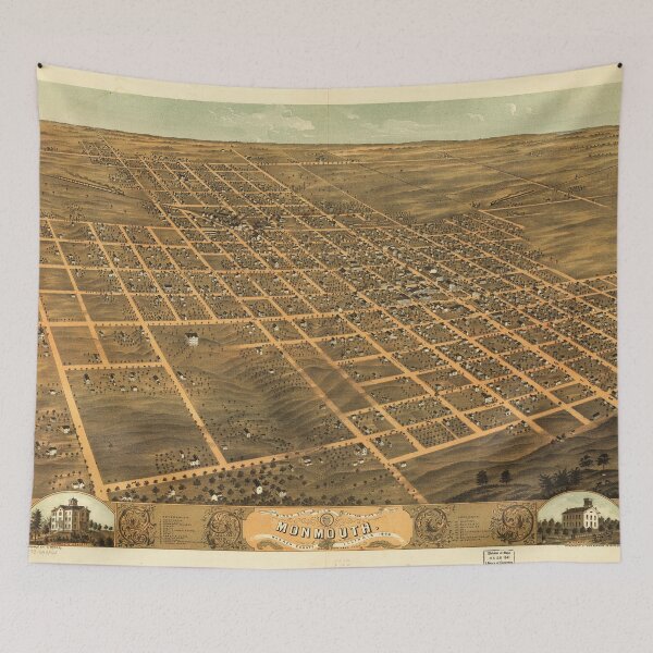 Item preview, Bird's Eye View of Monmouth, Illinois (1869) designed and sold by allhistory.