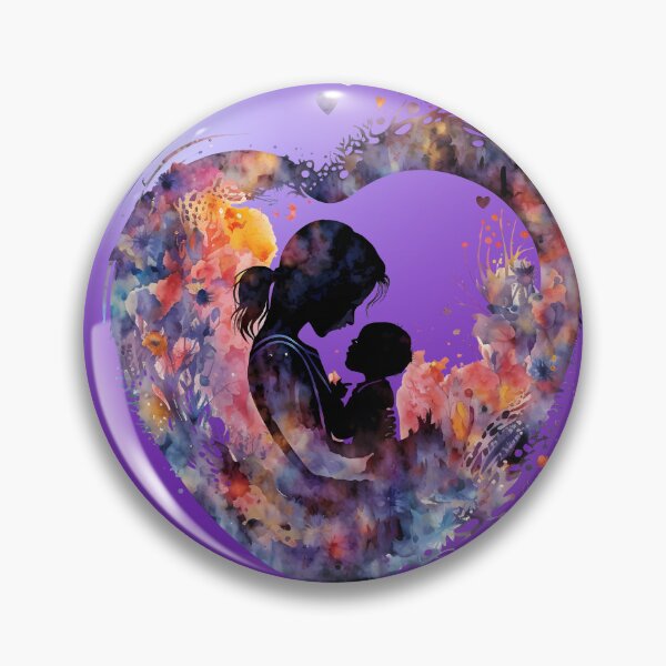 Item preview, Momma and child- purple heart with mother and child- abstract purple heart- momma  designed and sold by Janetlousart.
