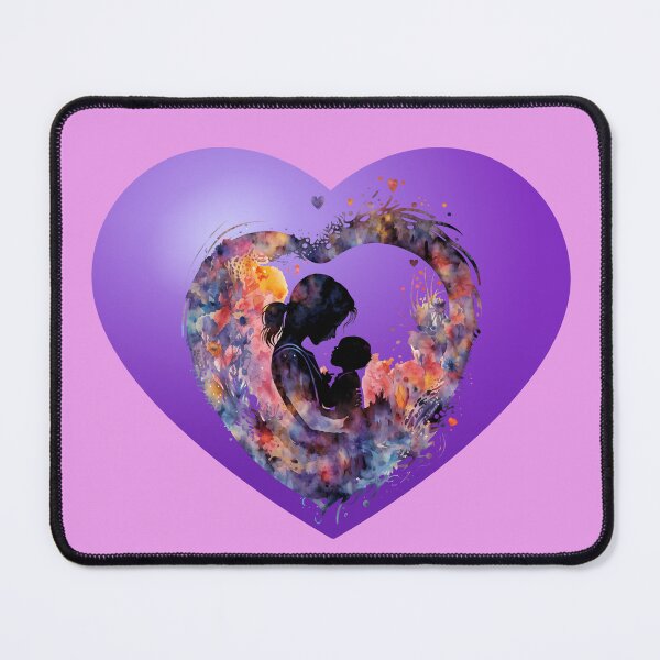Item preview, Momma and child- purple heart with mother and child- abstract purple heart- momma  designed and sold by Janetlousart.