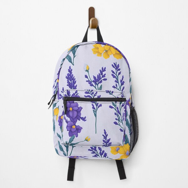 Item preview, Seamless patterns of Purple lupine and yellow daisies designed and sold by Inked-Attire.