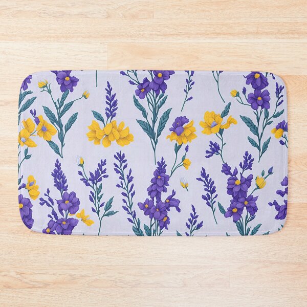 Item preview, Seamless patterns of Purple lupine and yellow daisies designed and sold by Inked-Attire.