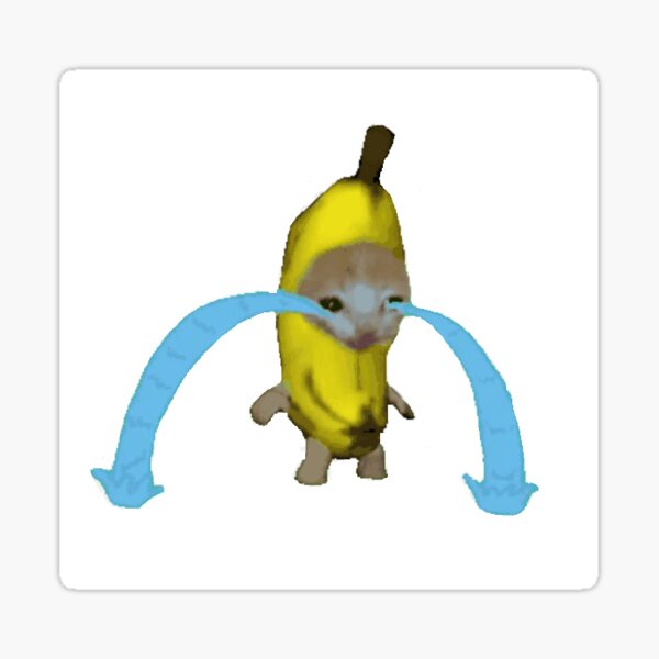 "Crying Banana Cat" Sticker for Sale by bananacat9 Redbubble