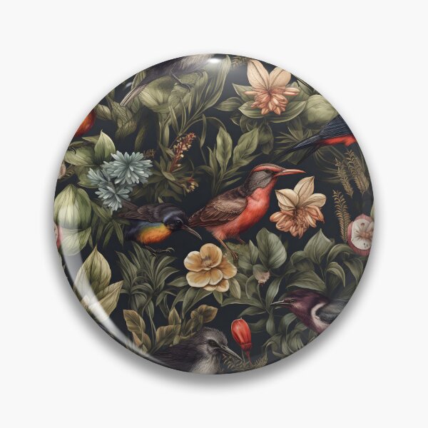 Item preview, Tropical Birds in a Jungle Forest - Colorful Flowers and South Pacific Vibe designed and sold by lolomastudio.