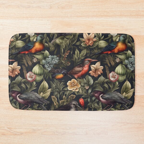 Item preview, Tropical Birds in a Jungle Forest - Colorful Flowers and South Pacific Vibe designed and sold by lolomastudio.