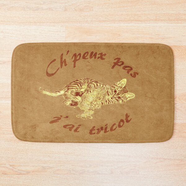 Item preview, Chaton à la pelota - brown marbled version, text in French designed and sold by SylvieG18.