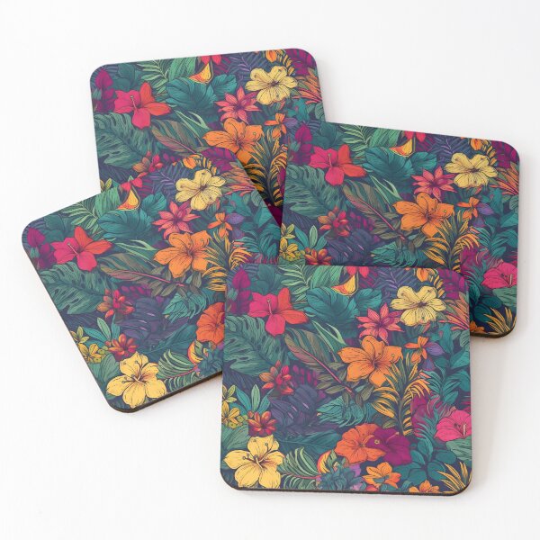 Item preview, Tropical Flowers and Leaves in Rainbow Colors - Neon and Vibrant Design designed and sold by lolomastudio.