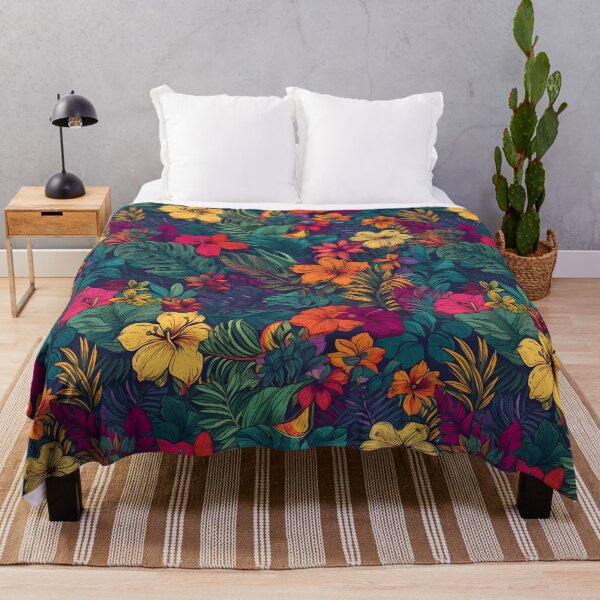 Item preview, Tropical Flowers and Leaves in Rainbow Colors - Neon and Vibrant Design designed and sold by lolomastudio.