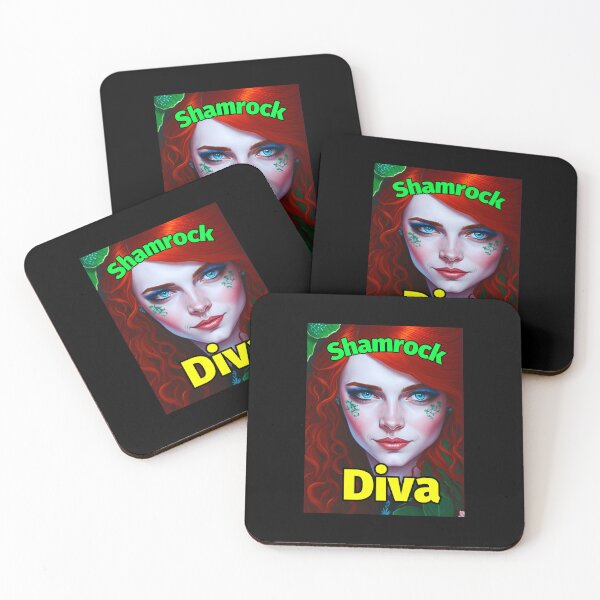 Artikelvorschau, Kleeblatt-Diva-rotes Haar-Grün entworfen und verkauft von IrishPOD.