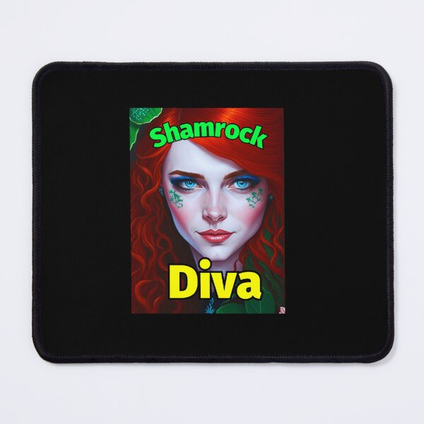 Item preview, Shamrock Diva Red Hair Green designed and sold by IrishPOD.