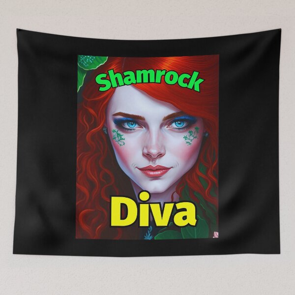 Item preview, Shamrock Diva Red Hair Green designed and sold by IrishPOD.