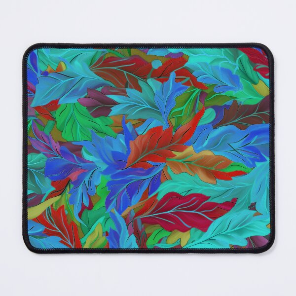 Item preview, Vibrant Leaves (blue & red) designed and sold by GammarayPrints.