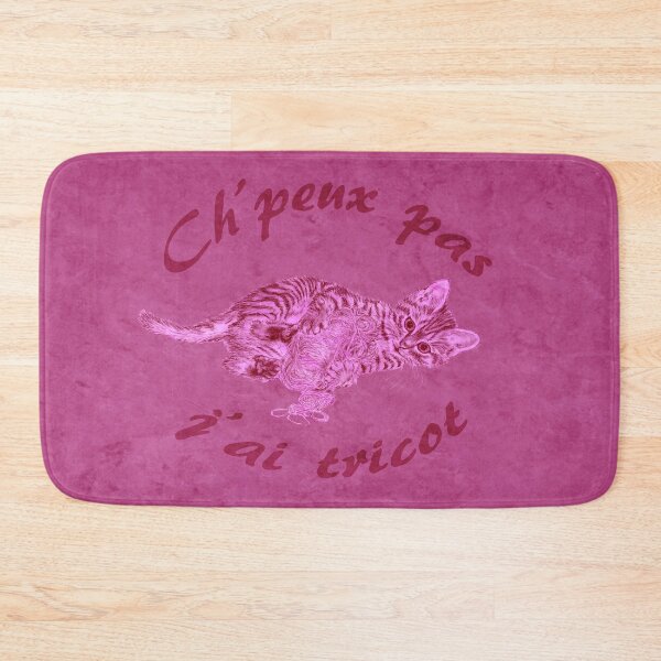 Item preview, Chaton à la pelota - marbled pink version, text in French designed and sold by SylvieG18.