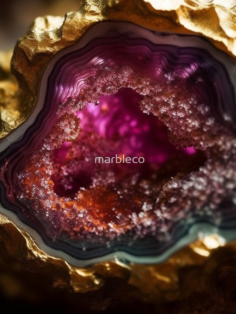 Thumbnail 4 of 4, iPhone Case, Ruby Geode designed and sold by marbleco.