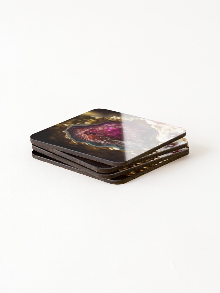 Thumbnail 4 of 5, Coasters (Set of 4), Ruby Geode designed and sold by marbleco.
