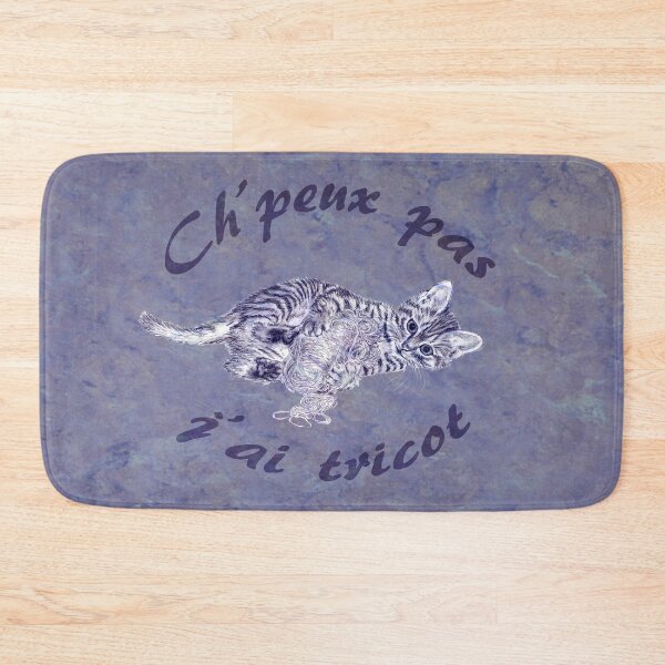 Item preview, Chaton à la pelota - purple marbled version, text in French designed and sold by SylvieG18.