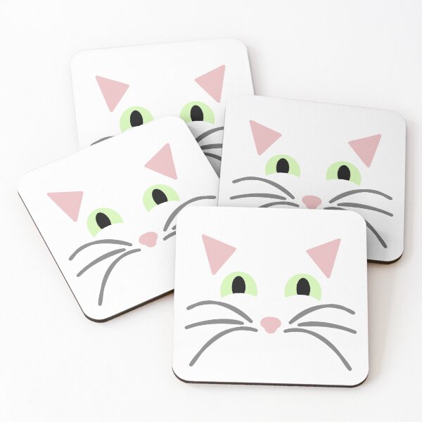 Item preview, cute fluffy white cat designed and sold by EightBuffalo.