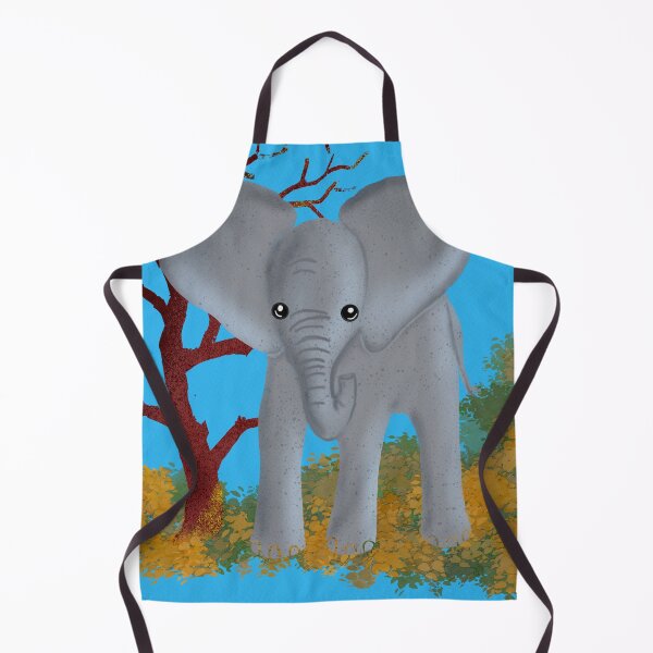 Item preview, baby elephant blue background designed and sold by Artful Things.