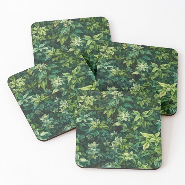 Item preview, Seamless nature pattern with painting green fresh leaves in the summer garden designed and sold by SeamlessGuru.