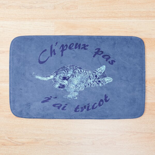 Item preview, Chaton à la pelota - blue marbled version, text in French designed and sold by SylvieG18.