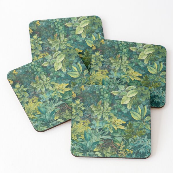 Item preview, Seamless nature pattern with painting colorful green leaves in the summer garden designed and sold by SeamlessGuru.