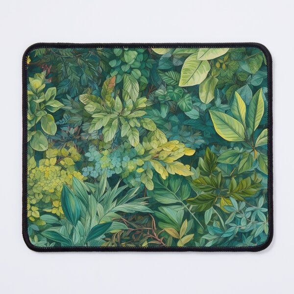 Item preview, Seamless nature pattern with painting colorful green leaves in the summer garden designed and sold by SeamlessGuru.