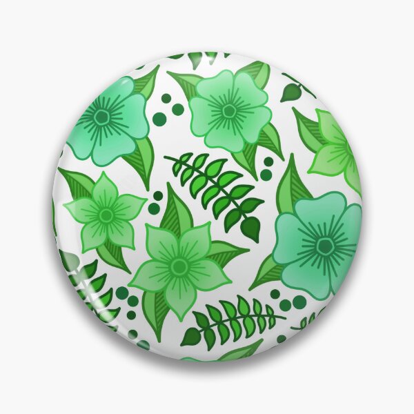 Item preview, Green Flower Plant Pattern designed and sold by KcmArts.
