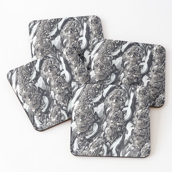 Item preview, Diamond skulls repeating seamless pattern complex hidden skulls designed and sold by Ritchie-Dee.