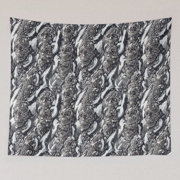 Item preview, Diamond skulls repeating seamless pattern complex hidden skulls designed and sold by Ritchie-Dee.