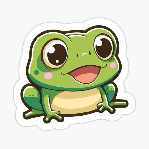 Frog Sticker by littlemandyart