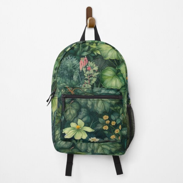 Item preview, Seamless nature pattern with painting green leaves with wildflowers on lawn designed and sold by SeamlessGuru.