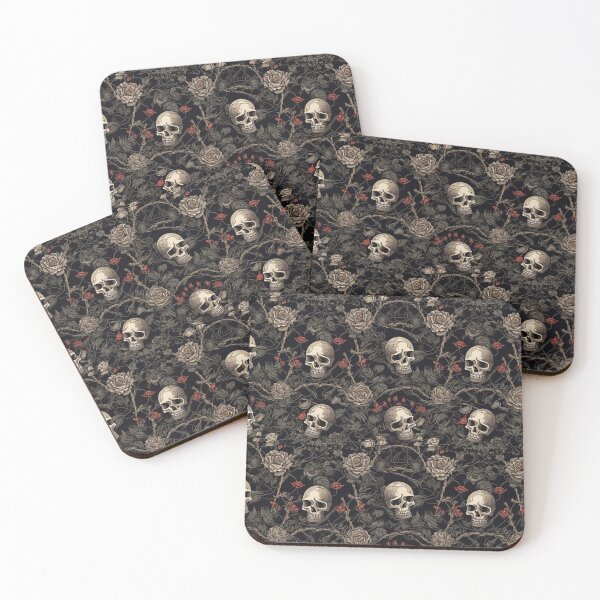 Item preview, Gothic Pattern with Skulls and Withered Roses | Moody Aesthetic | Dark Academia designed and sold by neverworldian.