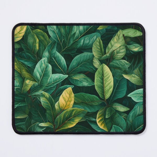 Item preview, Seamless nature pattern with green-yellow leaves in the summer garden designed and sold by SeamlessGuru.