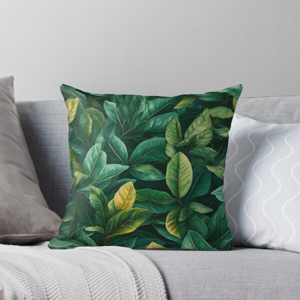 Item preview, Seamless nature pattern with green-yellow leaves in the summer garden designed and sold by SeamlessGuru.