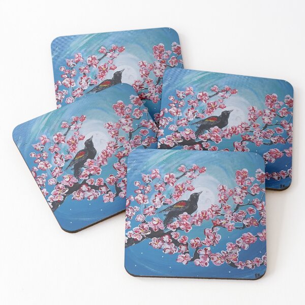 Item preview, Blackbird in a Cherry Tree designed and sold by DesignerRae.