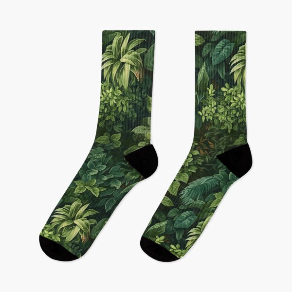 Item preview, Seamless nature pattern with painting green fresh jungle leaves in the summer garden designed and sold by SeamlessGuru.