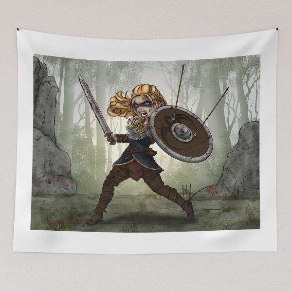 Item preview, Viking Warrior Woman in Battle designed and sold by ladyartnerd.